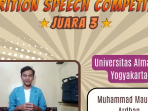 Mahasiswa Universitas Alma Ata Meraih Juara 3 “Nutrition Speech Competition VENUE UPNVJ”