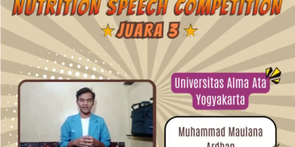 Mahasiswa Universitas Alma Ata Meraih Juara 3 “Nutrition Speech Competition VENUE UPNVJ”
