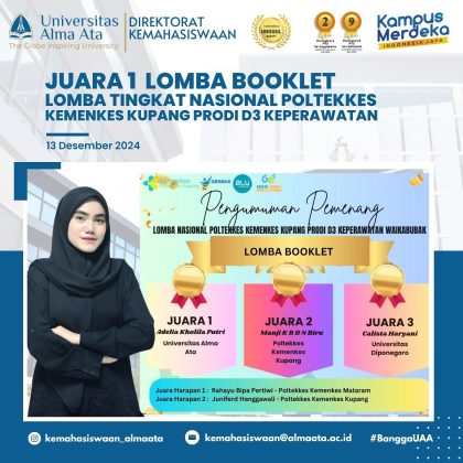 Mahasiswa Prodi S1 Kebidanan Adelia Kholila Putri atas Prestasi Juara 1 Lomba Booklet Nasional  Slug: