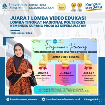 Selamat kepada Adelia Kholila Putri atas Prestasi Juara 1 Lomba Video Edukasi Nasional