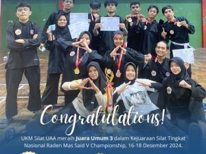 UKM Silat UAA Sukses Raih Juara Umum 3 di Kejuaraan Nasional