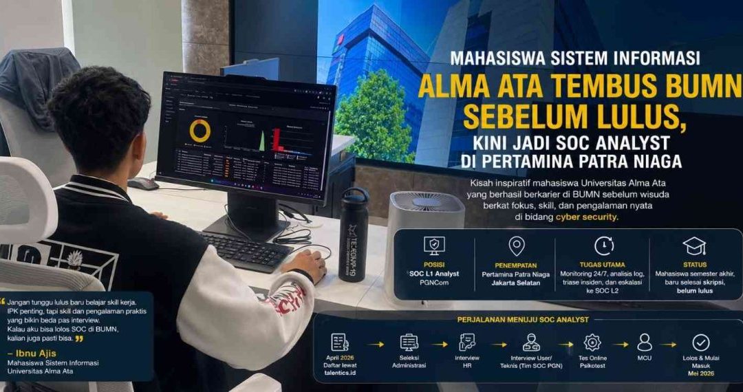 Banggakan Alma Ata, Mahasiswa Sistem Informasi Berkarier di BUMN Sebelum Wisuda